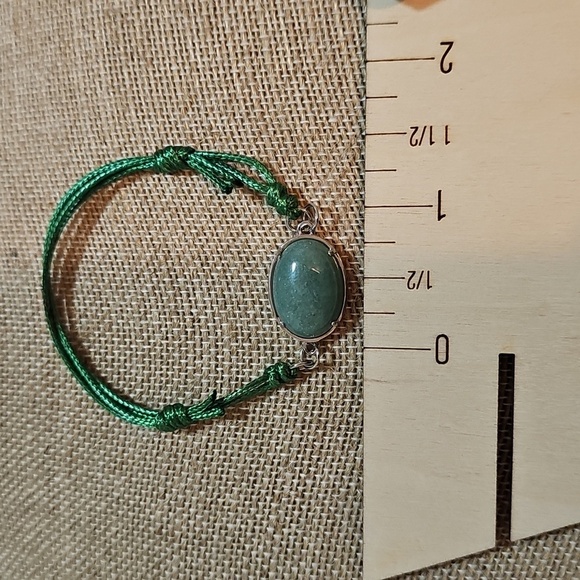 Green Amazonite Stone Adjustable Bracelet. - Picture 2 of 2